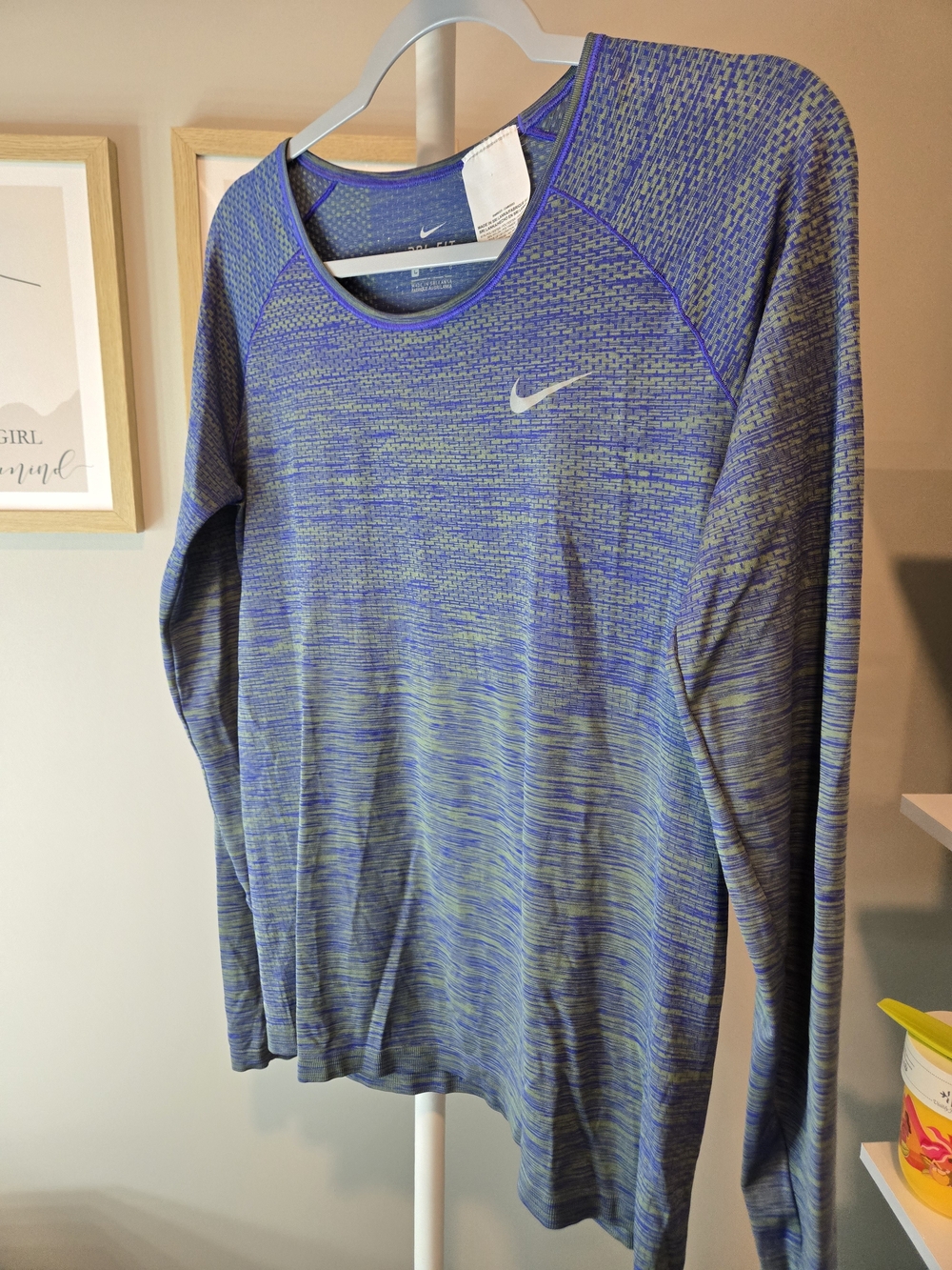 Nike Dri-Fit Women's Long-Sleeve Performance Shirt - Blue/Green